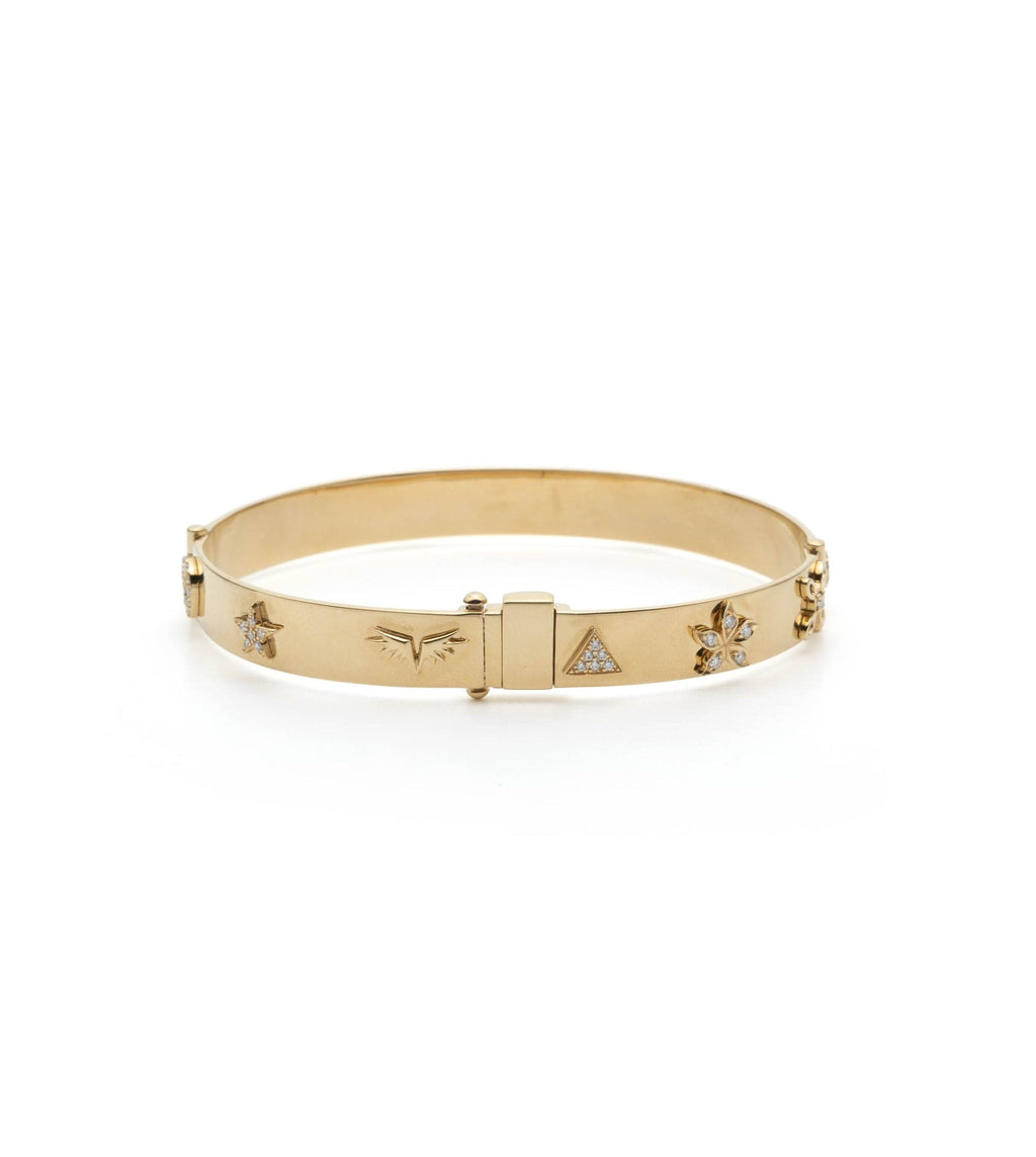 18K Yellow Gold Symbols Classic Triptych Bangle – FoundRae