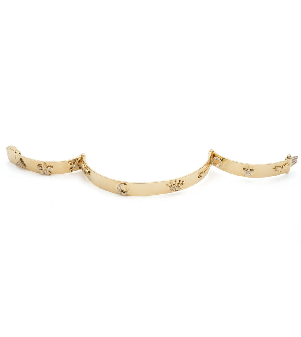 18K Yellow Gold Symbols Classic Triptych Bangle – FoundRae