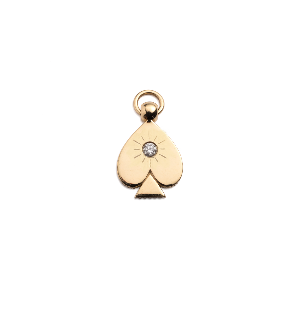 18K Yellow Gold Reverie | Spade Miniature Crest Pendant | Diamond, 18K Yellow Gold – FoundRae view 1