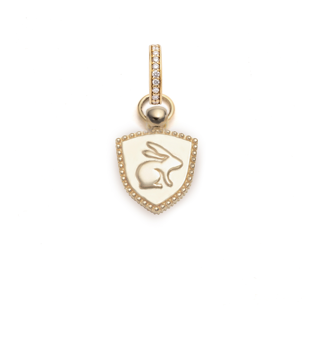 18K Yellow Gold Bunny - Love : Miniature Crest with Oval Push Gate – FoundRae