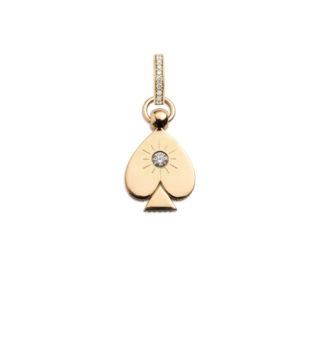 18K Yellow Gold Spade - Reverie : Mini Crest with Oval Pushgate – FoundRae