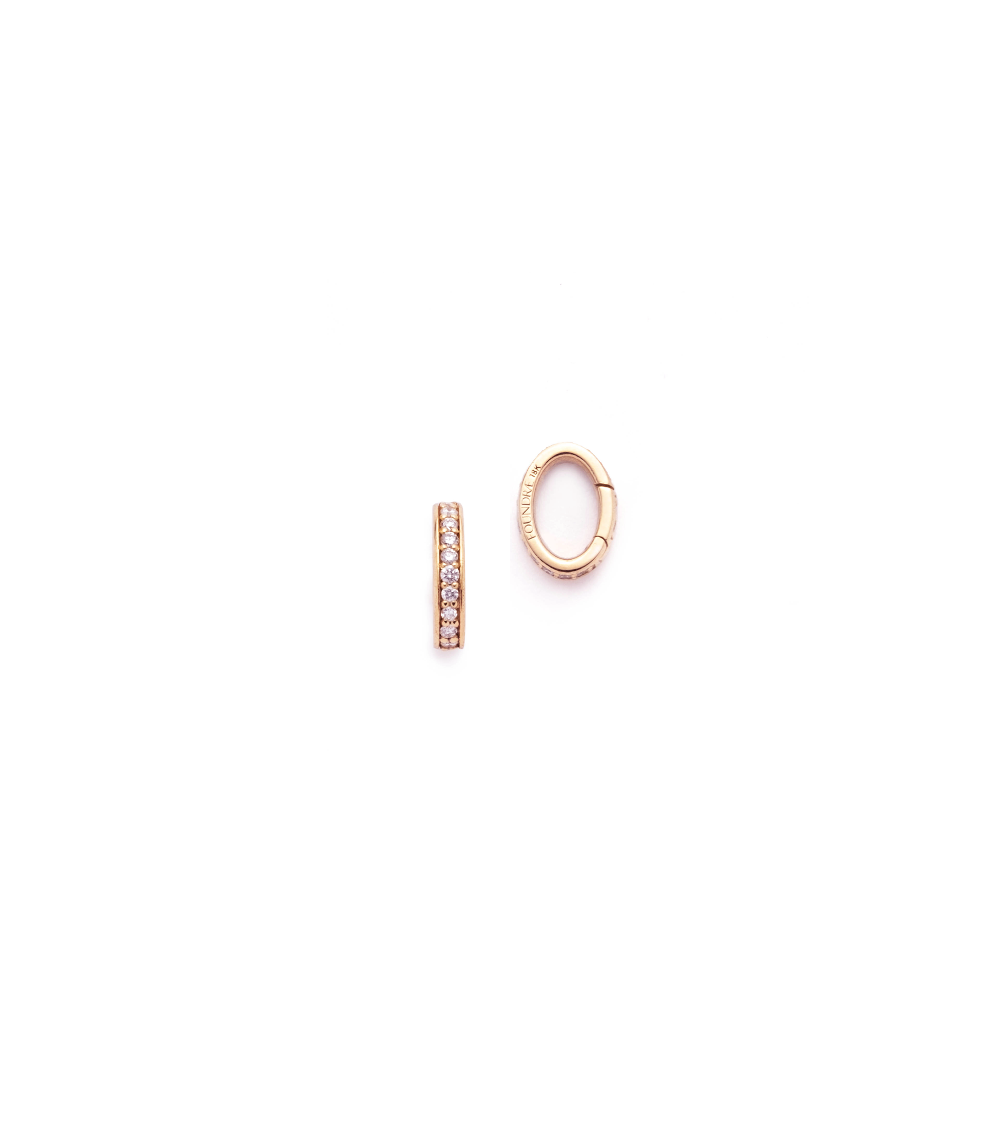 Pave Oval Push Gate Annex Link Rose Gold