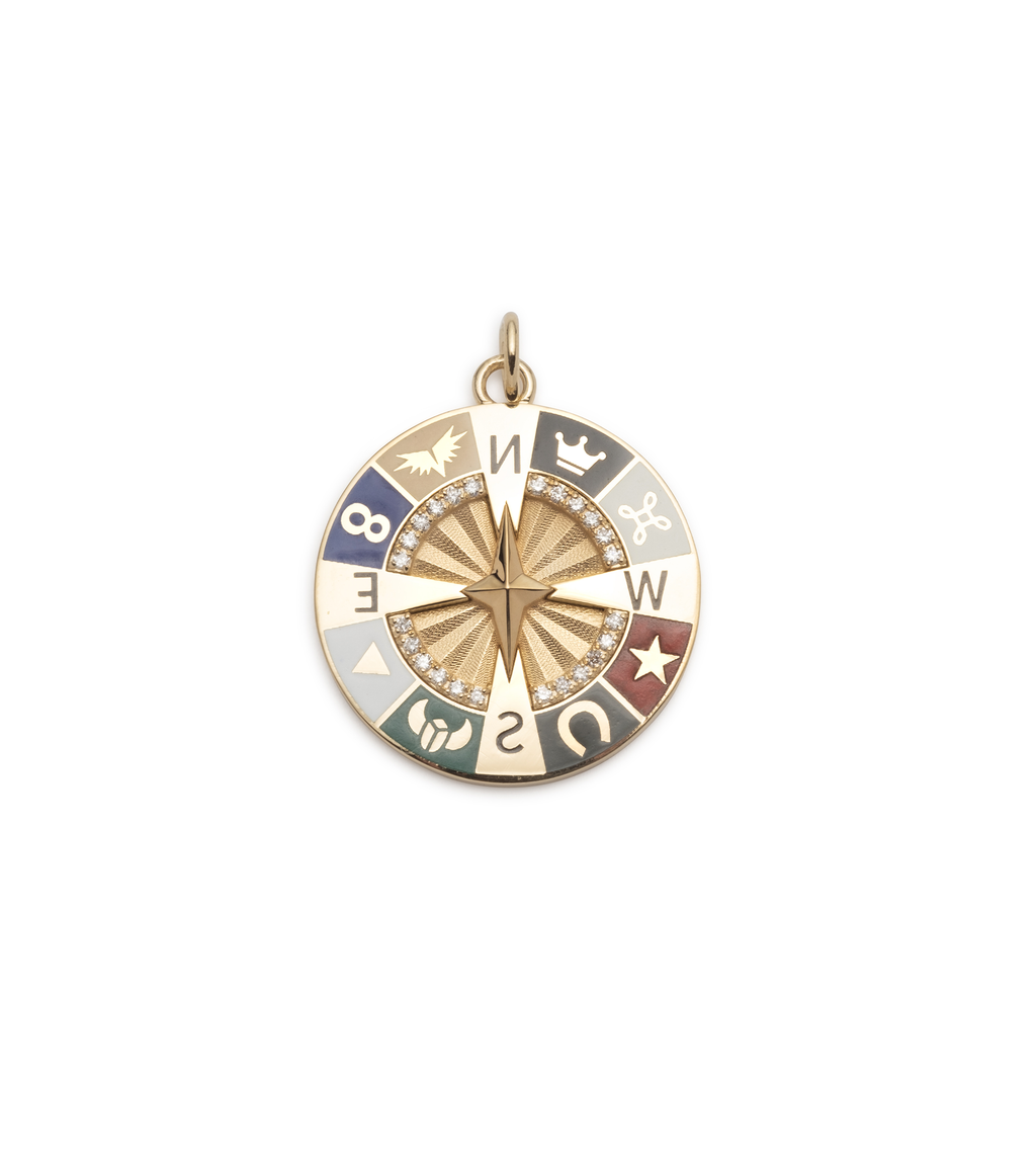 Internal Compass : Champleve Enamel Wheel Medallion view 1