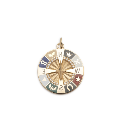 Internal Compass : Champleve Enamel Wheel Medallion