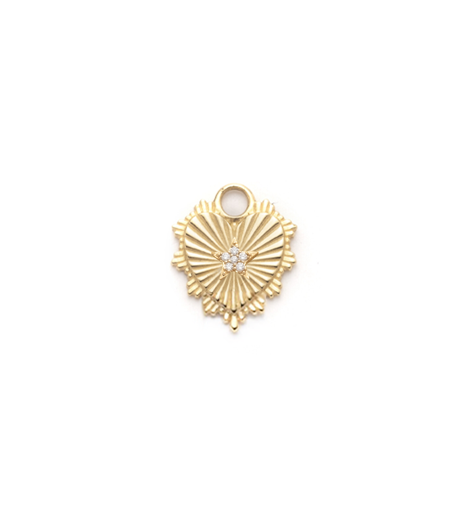 Pave Star Heart : Miniature Medallion