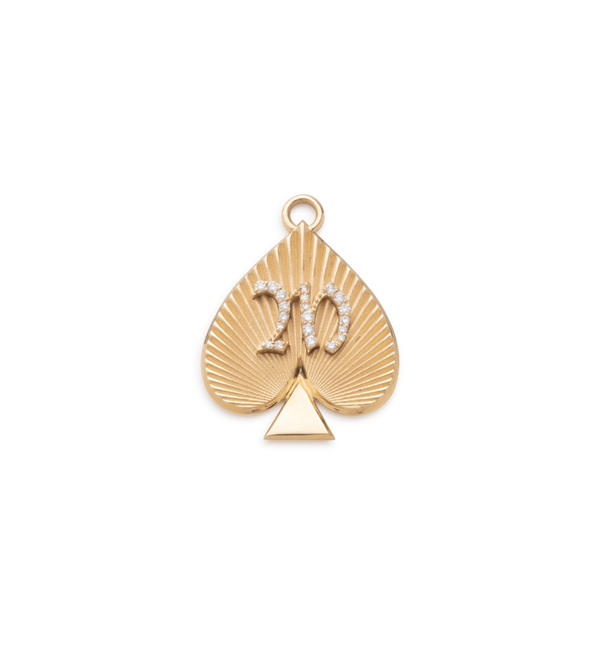 Foundrae | Heart at Peace Engravable Medium Specialty Medallion with Oval Pushgate 18K Yellow Gold Size 25.5mm | Pave Diamond