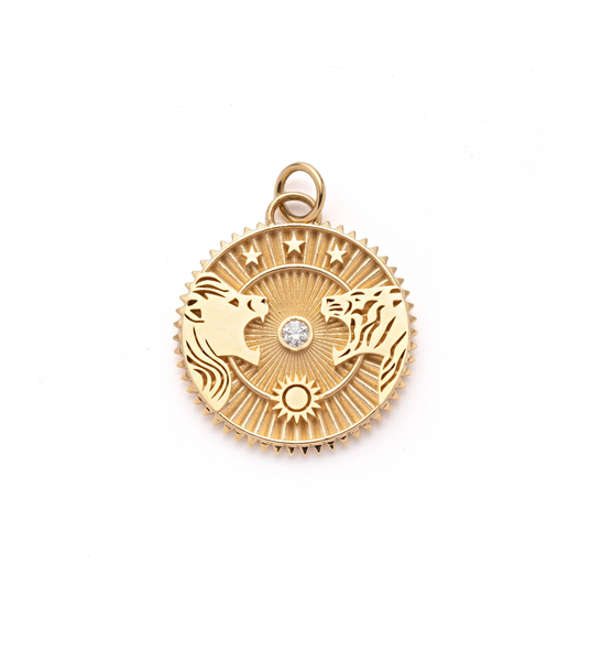 18K Yellow Gold Blossoms Resilience Large Medallion with Diamond – FoundRae