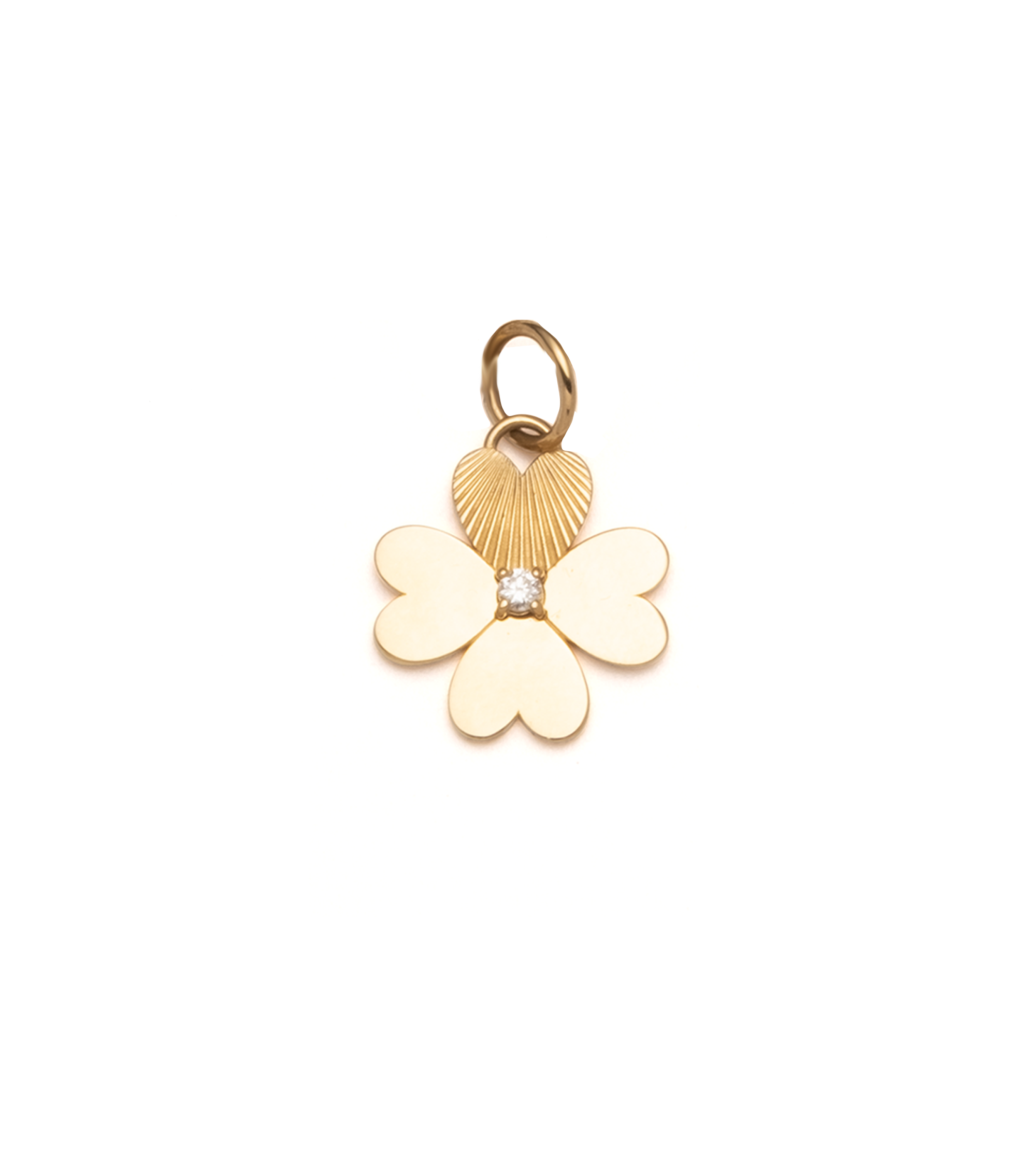 Foundrae | Spade Reverie Gold Symbol Disk Petite Chubby Fob Earring 18K Yellow Gold Size 14mm