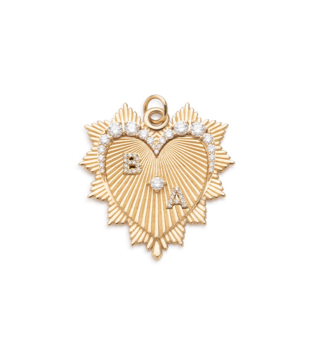 18K Yellow Gold Custom Graduated Diamond Heart Love Token – FoundRae