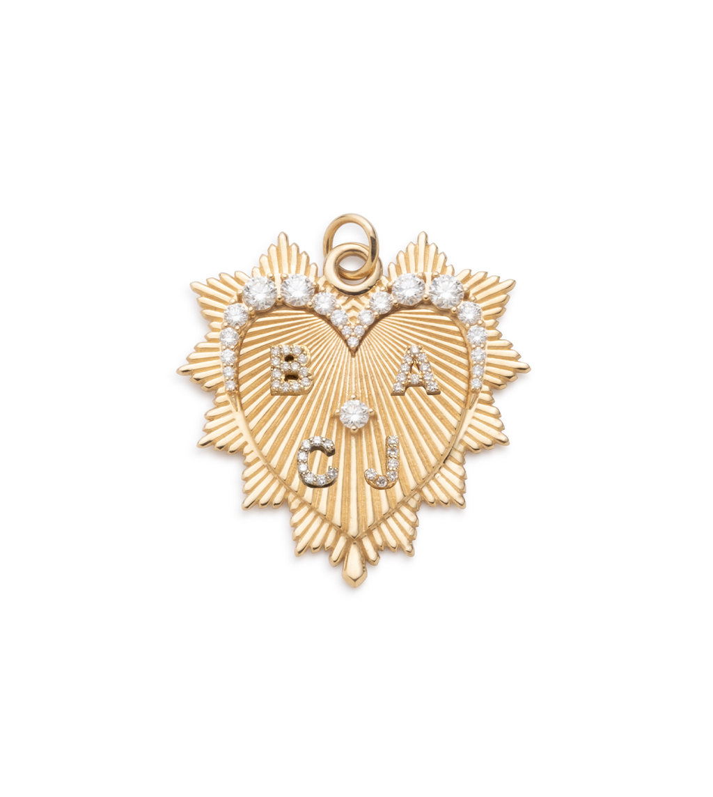 18K Yellow Gold Custom Graduated Diamond Heart Love Token – FoundRae