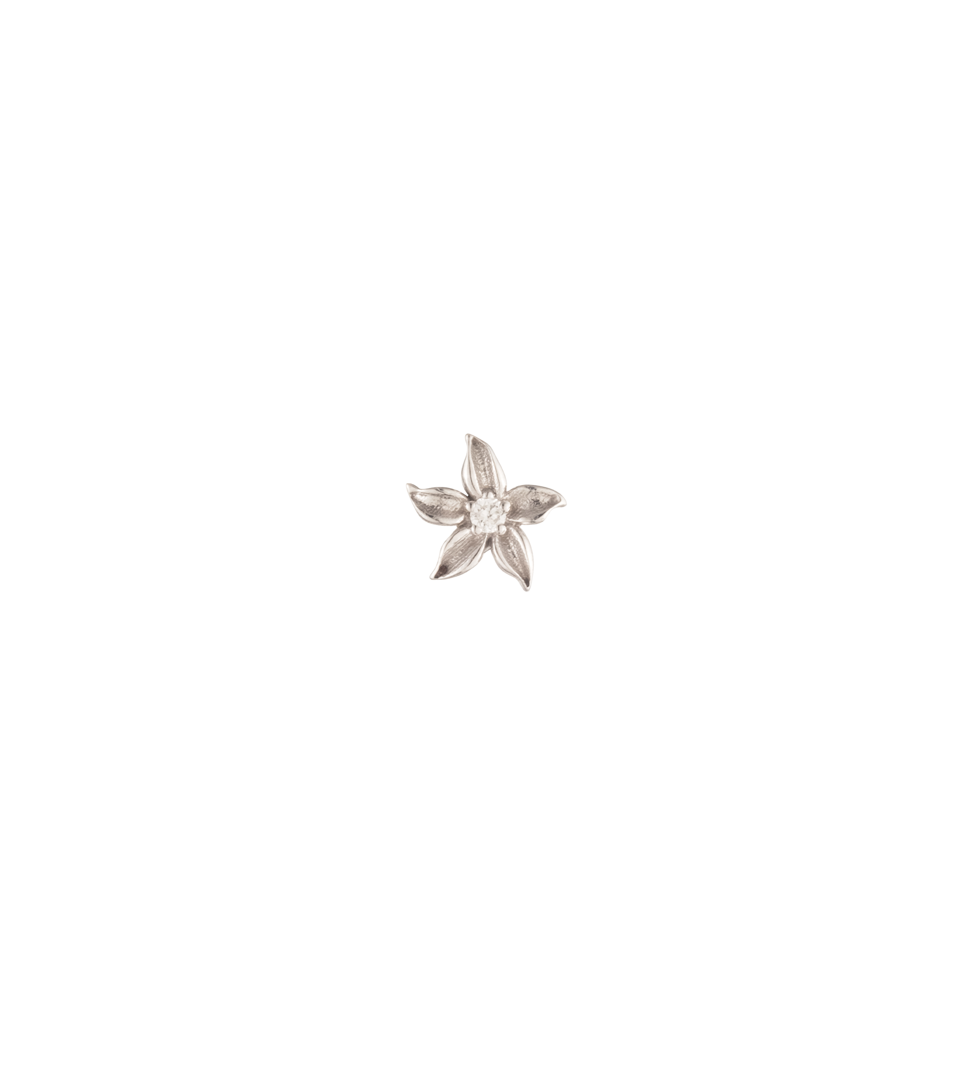 Diamond Flower Star Blossom Stud Earrings Mixed Full Gem/Single Gem