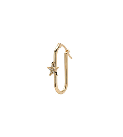 Small Pave Star Fob Earring