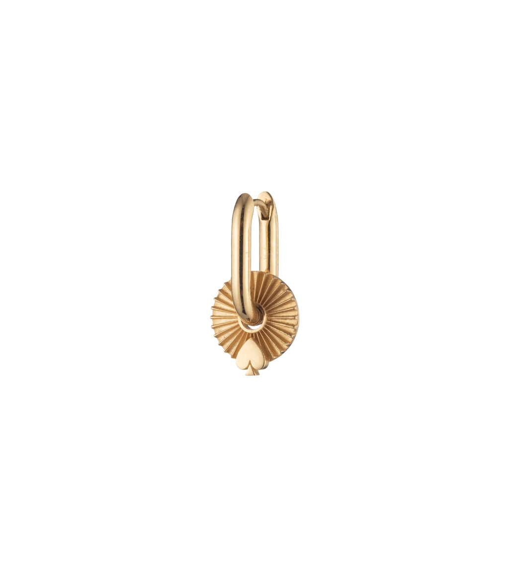 Spade - Reverie : Gold Symbol Disk Petite Chubby Fob Earring view 1