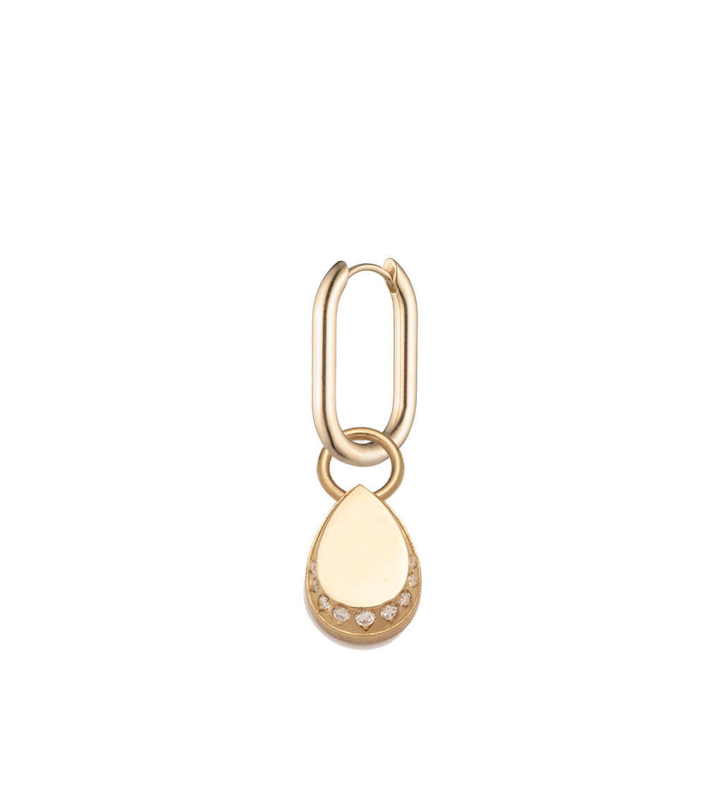 Small Engravable Pear - Love : Small Chubby Fob Earring Story view 1