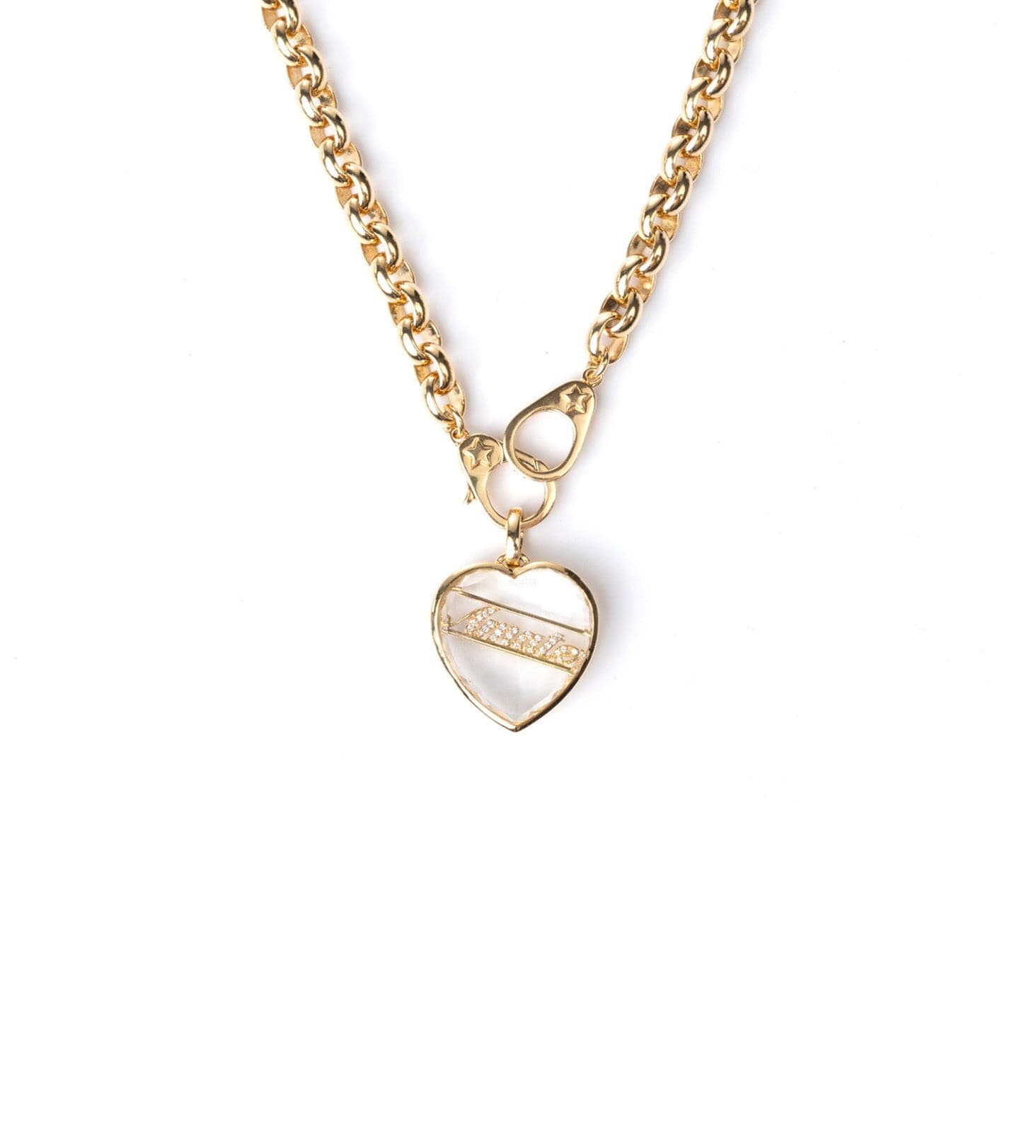 Foundrae | Amate Love Sealed Gemstone Sister Hook Heavy Belcher Chain Necklace 18K Gold Size 5mm