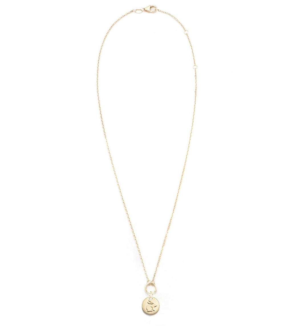 18K Yellow Gold Bunny - True Love : Miniature Coin Drop Necklace – FoundRae