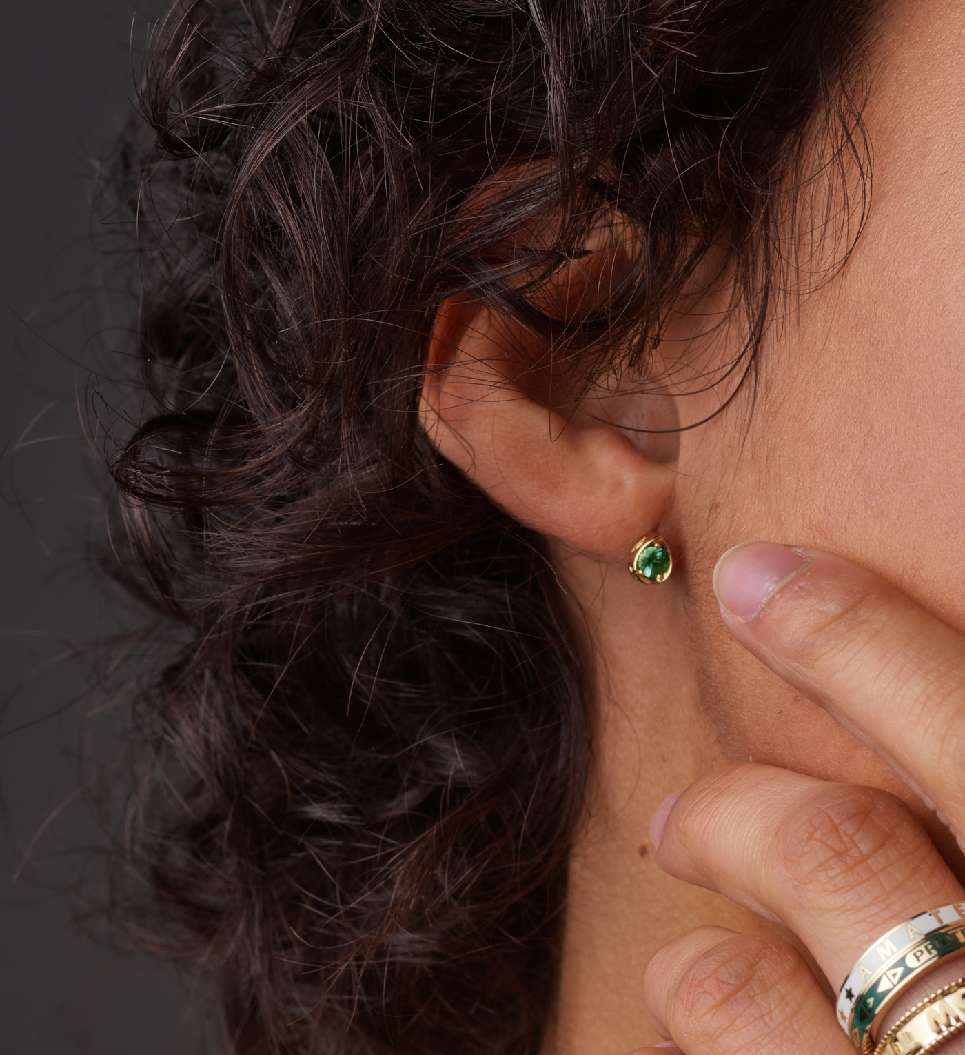Forever & Always a Pair - Love : 0.20ct Emerald Gemstone Stud Earring