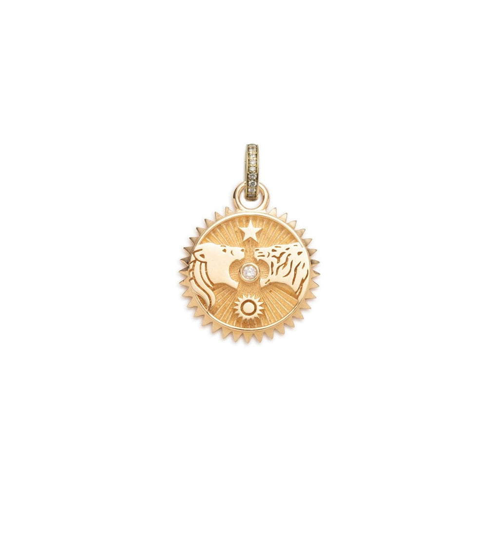 18K Yellow Gold Solar + Lunar - Strength : Baby Medallion with Oval Pushgate – FoundRae