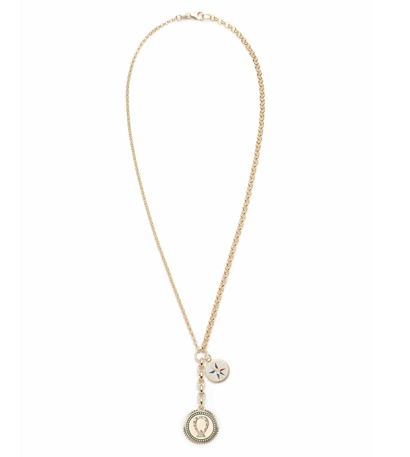 Protection & Internal Compass : Medium Mixed Belcher Extension Chain Necklace