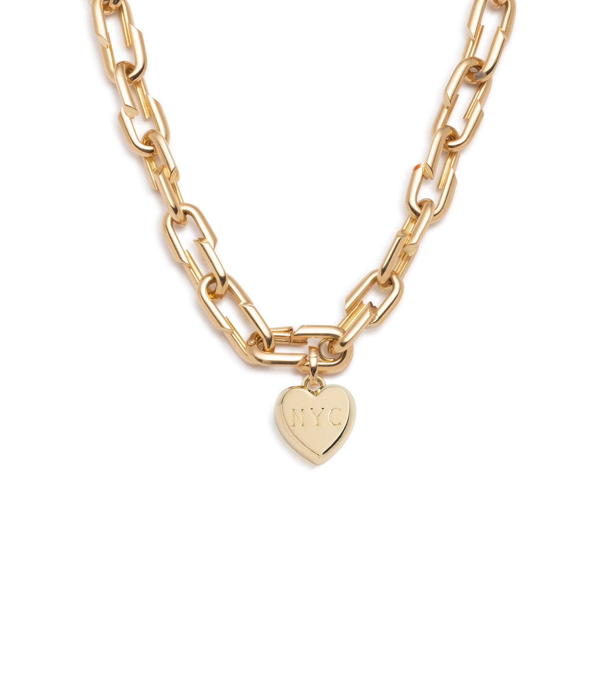 OW Gold Heart Lock Pendant with 18kt Pave Diamond Padlock Pendant Necklace