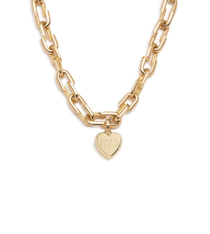 Medium Strong Hearts Necklace with Medium Heart Ingot Medallion