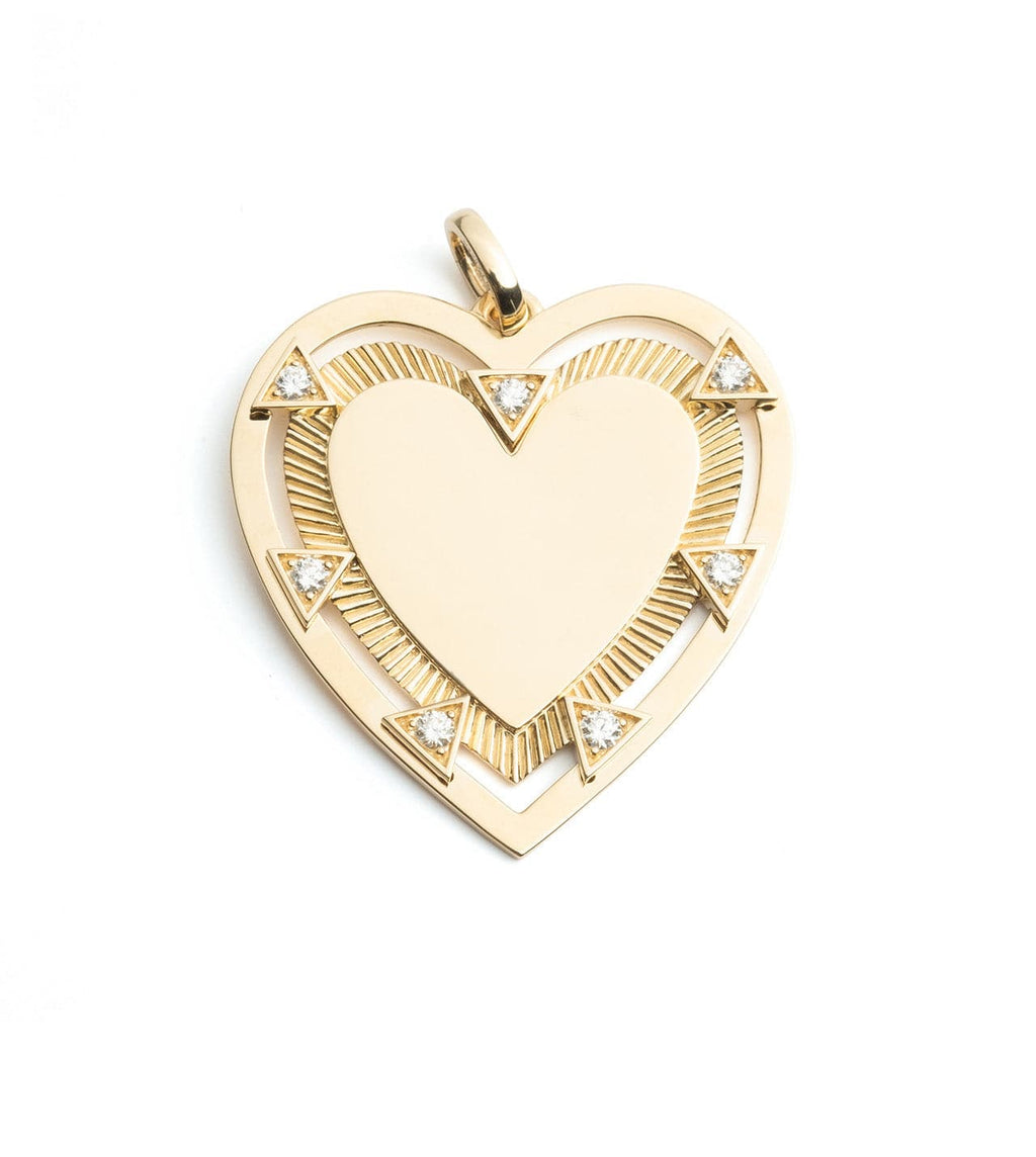 Heart - True Love : Oversized Engravable Heart Medallion with Oval Pushgate view 1