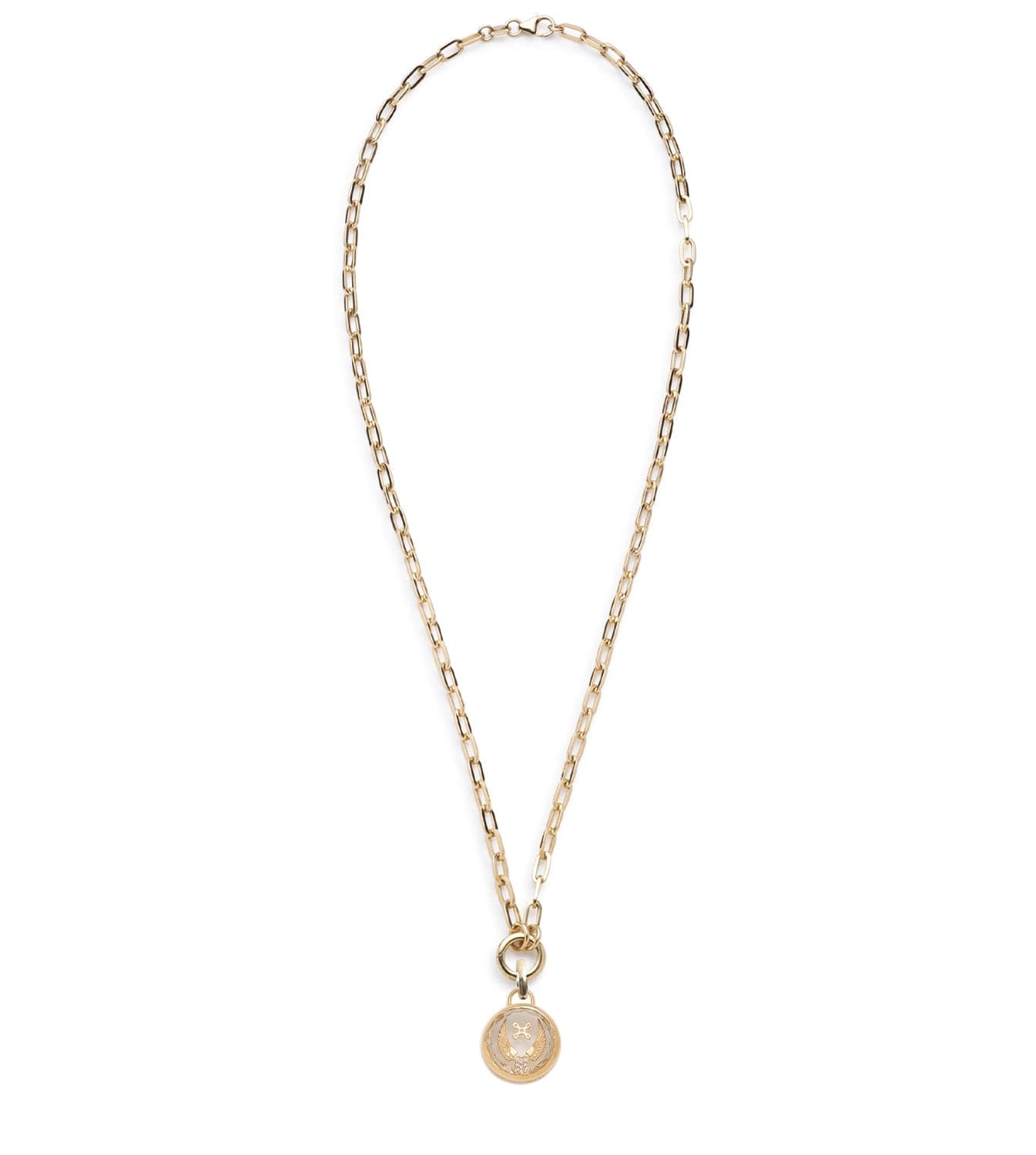 Beloved, With Wings We Fly - Love & Vivacity : Sealed Gemstone Refined Clip Open Chain Necklace
