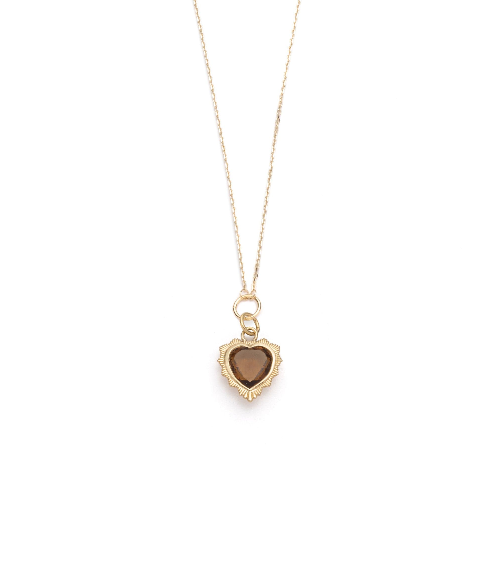 18K Gold Heart Love Mini Medallion Necklace with Gemstone – FoundRae