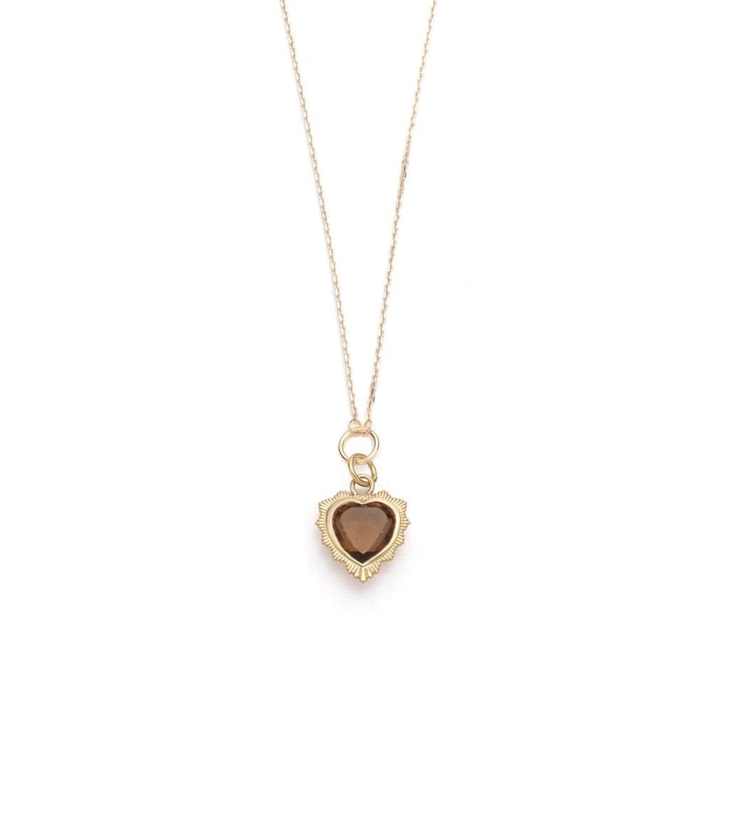 18K Gold Gemstone Heart - Love :  Miniature Medallion Drop Necklace – FoundRae