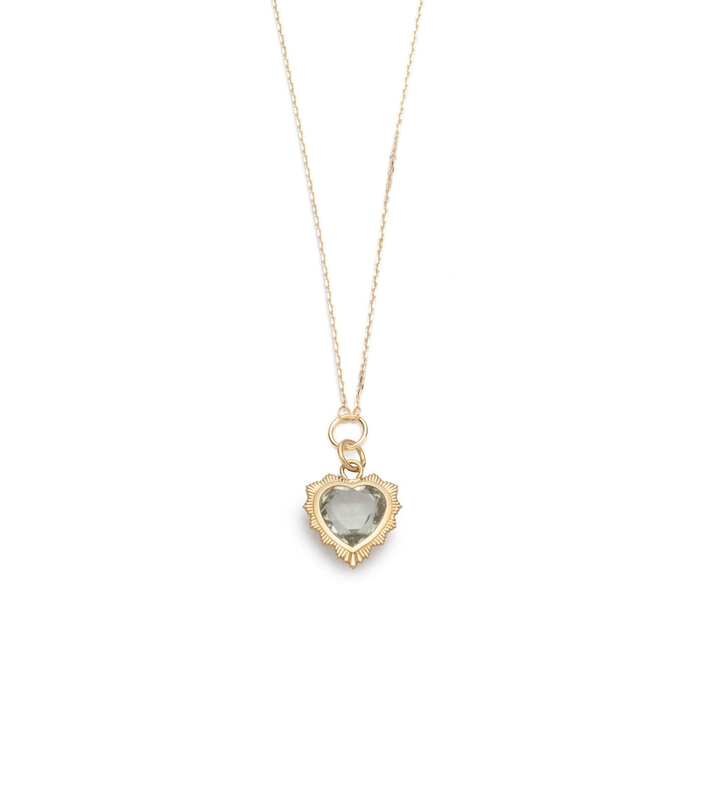 18K Gold Gemstone Heart - Love :  Miniature Medallion Drop Necklace – FoundRae