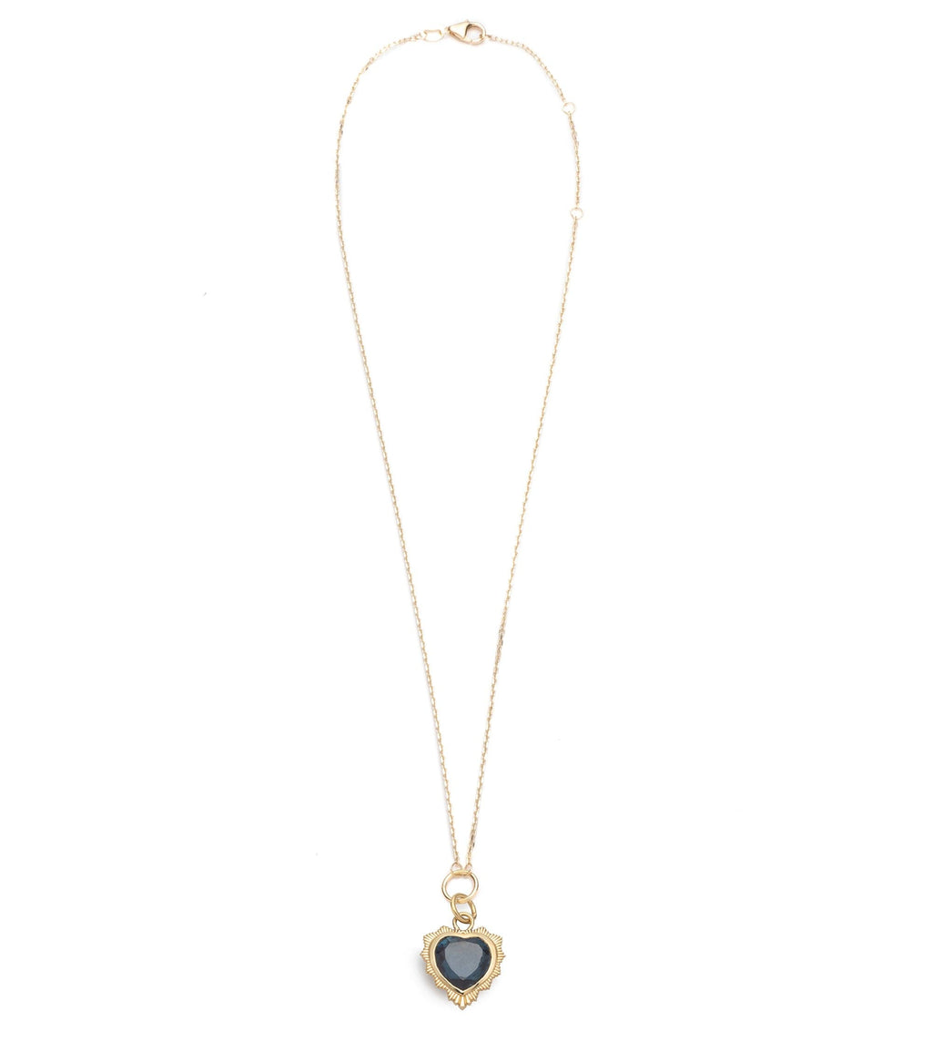 18K Gold Gemstone Heart - Love :  Miniature Medallion Drop Necklace – FoundRae