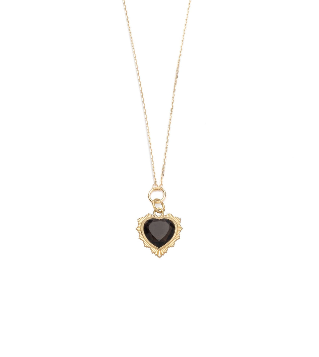 18K Gold Gemstone Heart - Love :  Miniature Medallion Drop Necklace – FoundRae