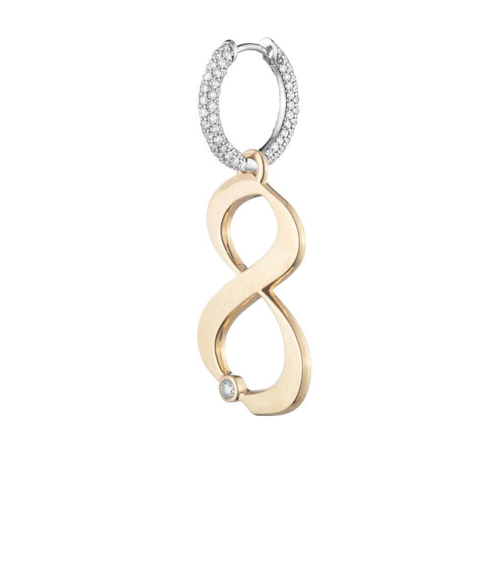 18K Yellow Gold Engravable Number 8 : Oversized Small Pave Chubby Ear Hoop – FoundRae