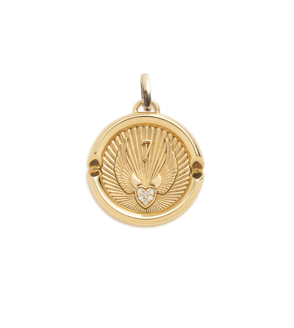 18K Yellow Gold Beloved with Wings We Fly : Large Specialty Medallion with Oval Pushgate – FoundRae