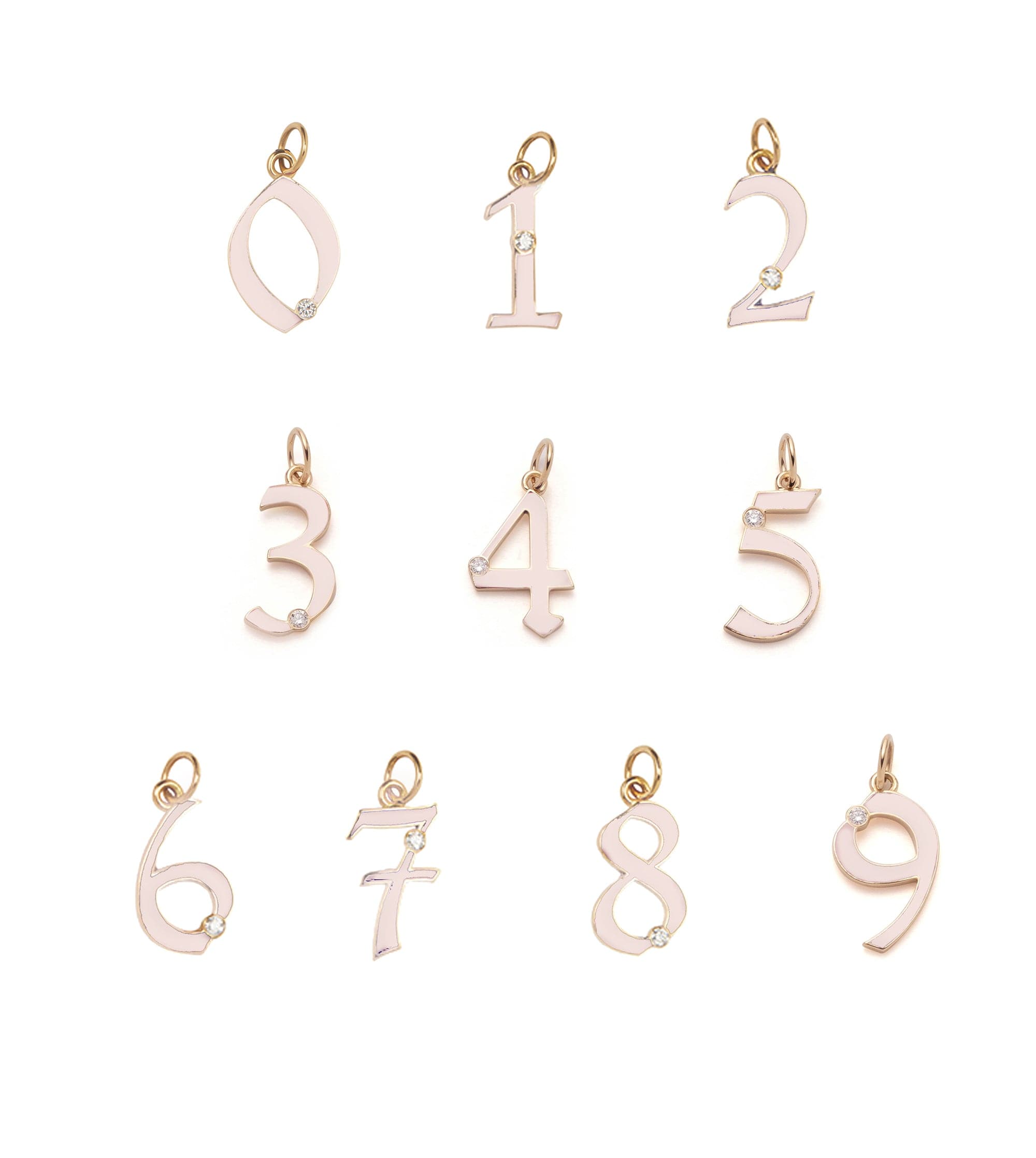 Initials & Numbers : Blush Diamond Point Number