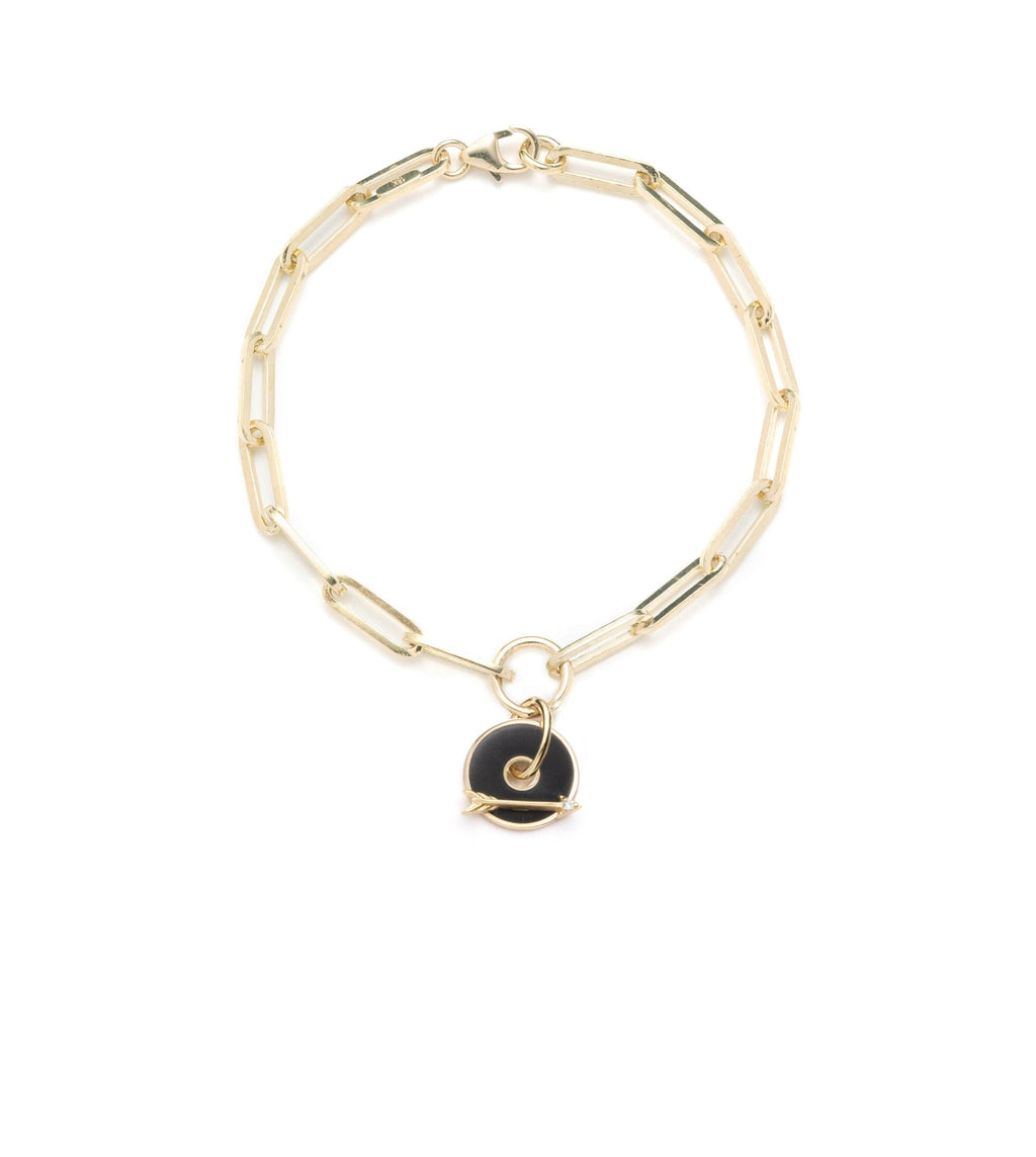 Arrow - Dream : Black Disk Classic Fob Clip Chain Bracelet view 1