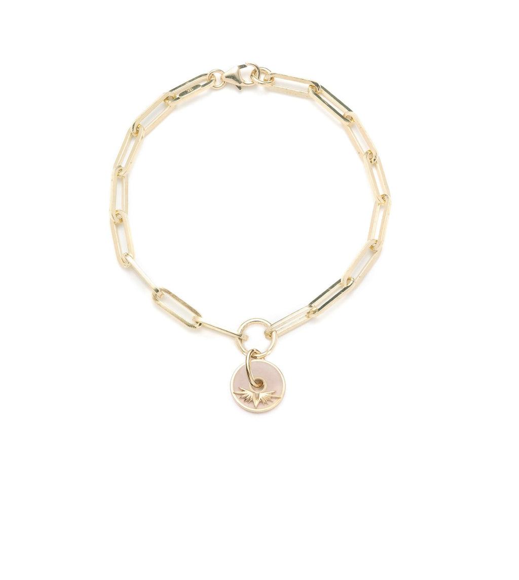 18K Yellow Gold Blush Wings - Vivacity: Disk Classic Fob Clip Chain Bracelet – FoundRae