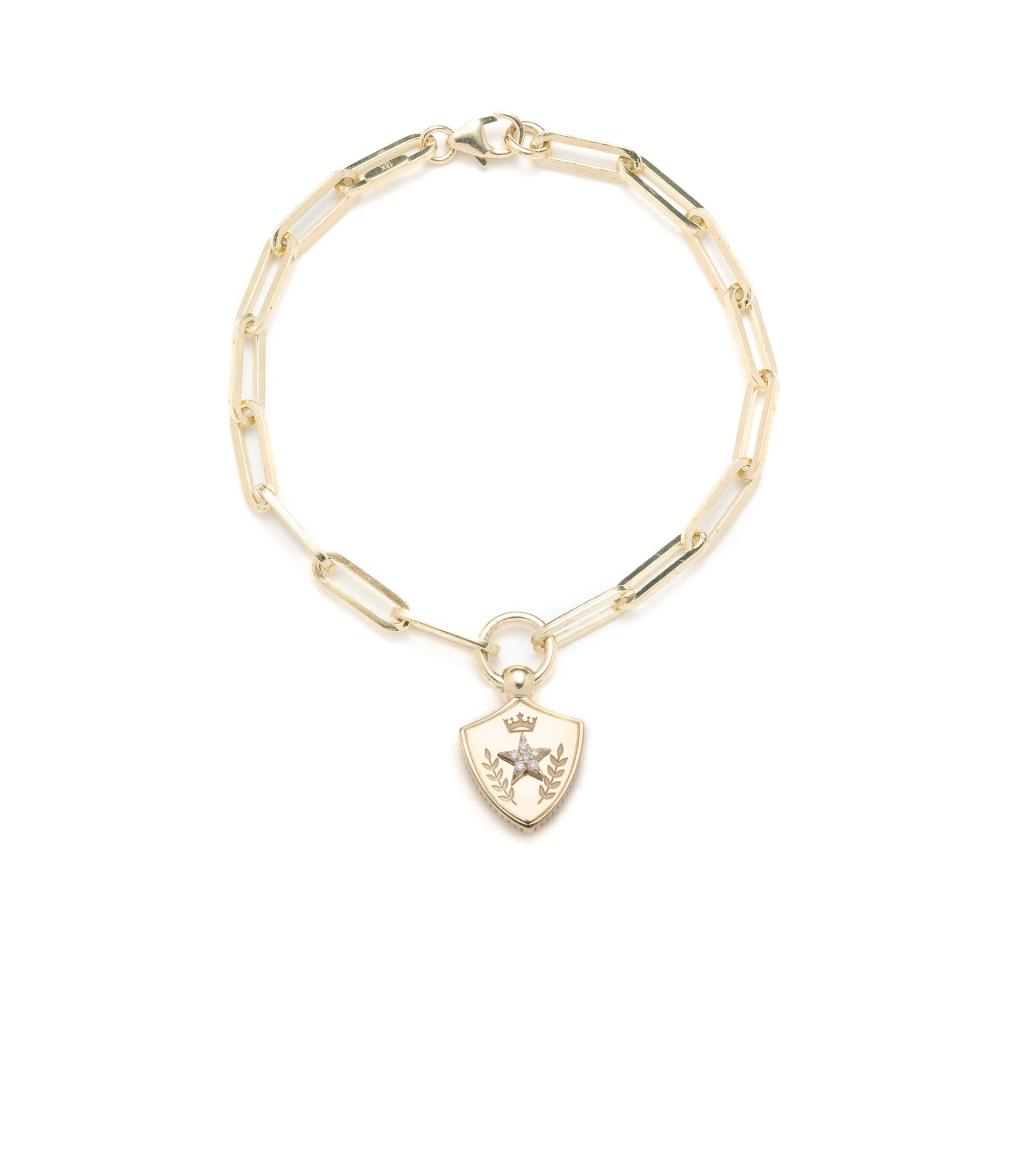 Foundrae | per Aspera Ad Astra Dream Classic Fob Clip Chain Bracelet 18K Yellow Gold Size Medium