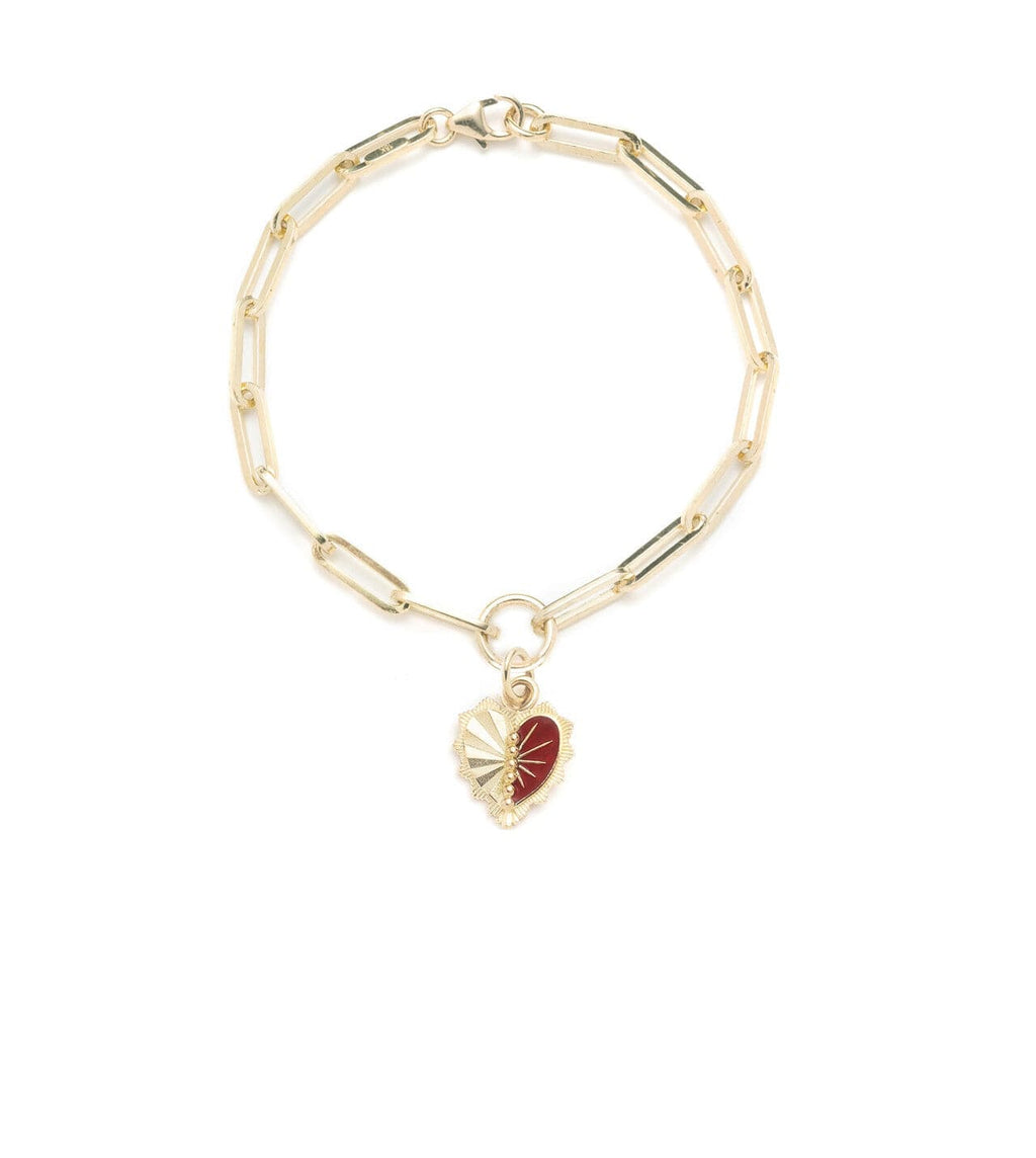 18K Yellow Gold Reflection Heart - Love : Classic Fob Clip Chain Bracelet – FoundRae