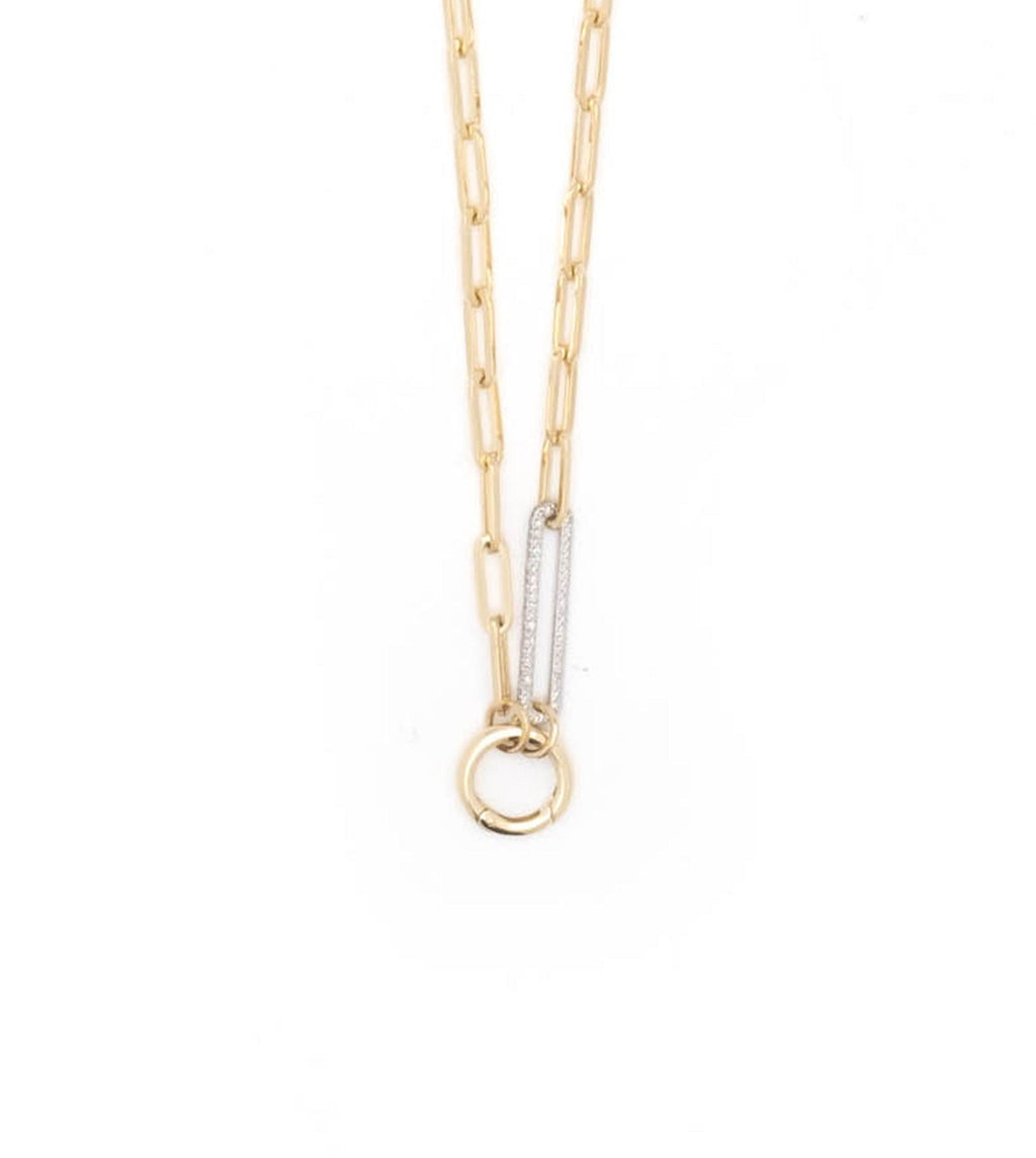 18K Yellow Gold Diamond Link Classic Fob Open Clip Chain – FoundRae