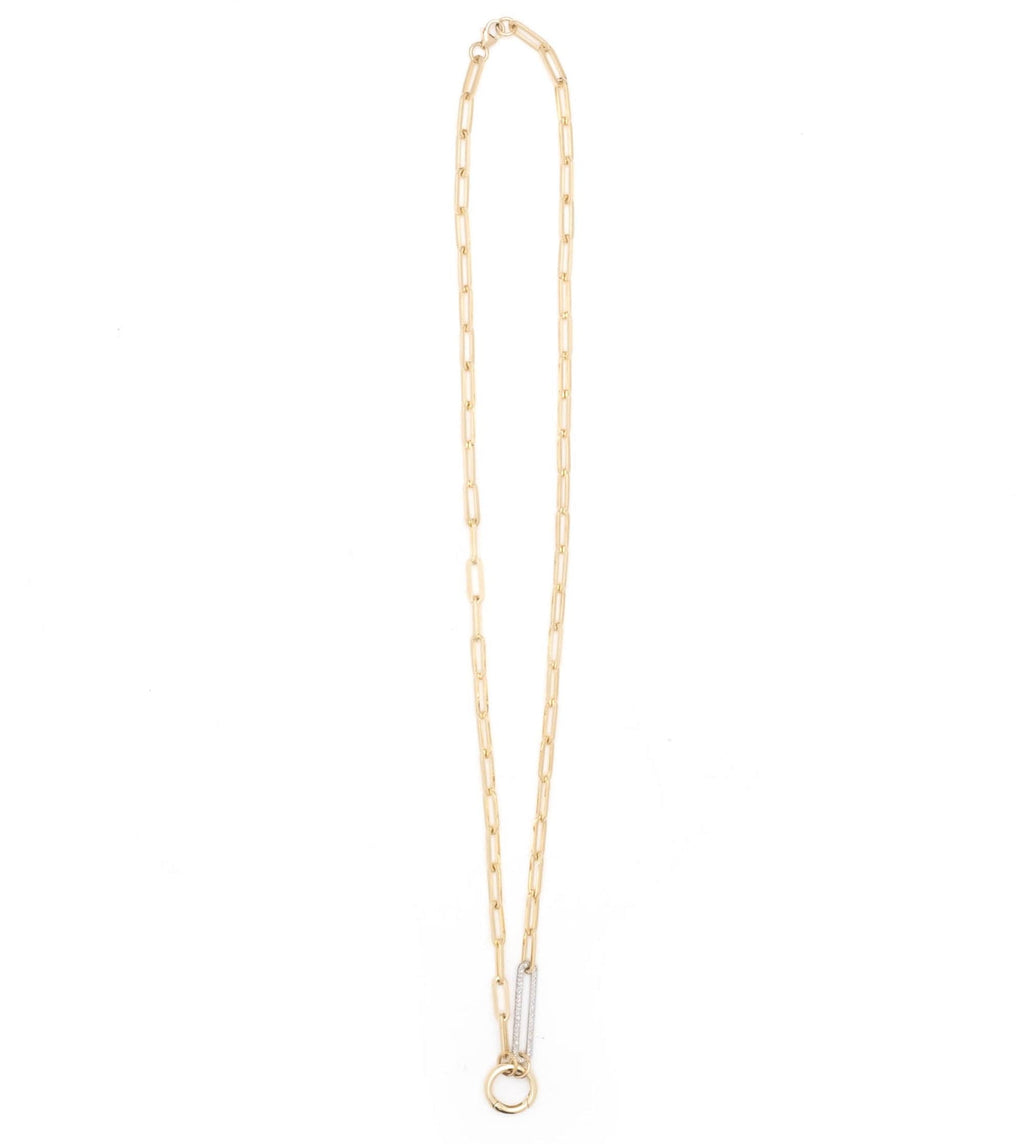 18K Yellow Gold Diamond Link Classic Fob Open Clip Chain – FoundRae