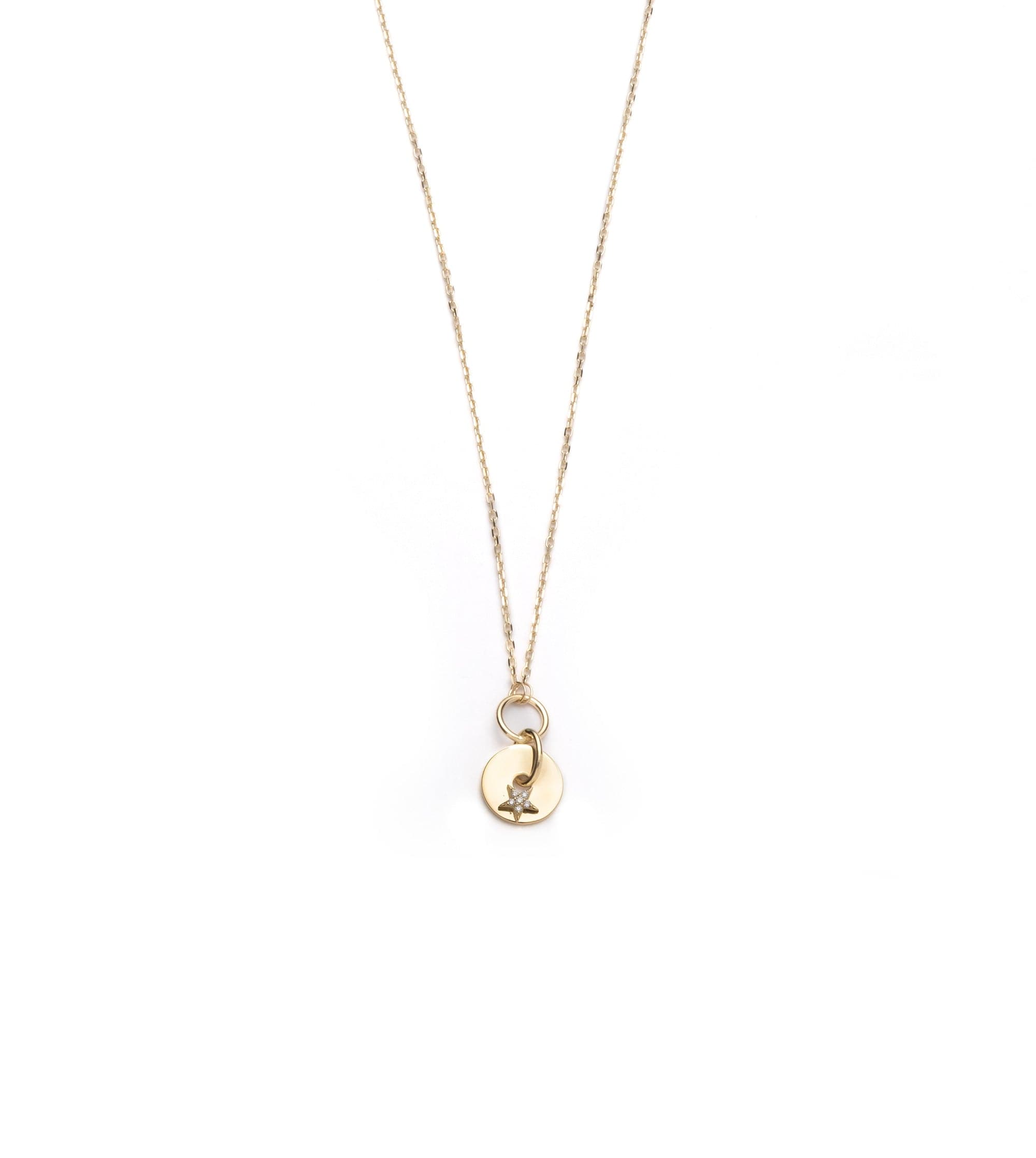 18K Yellow Gold Star Symbol Disk Drop Necklace – FoundRae