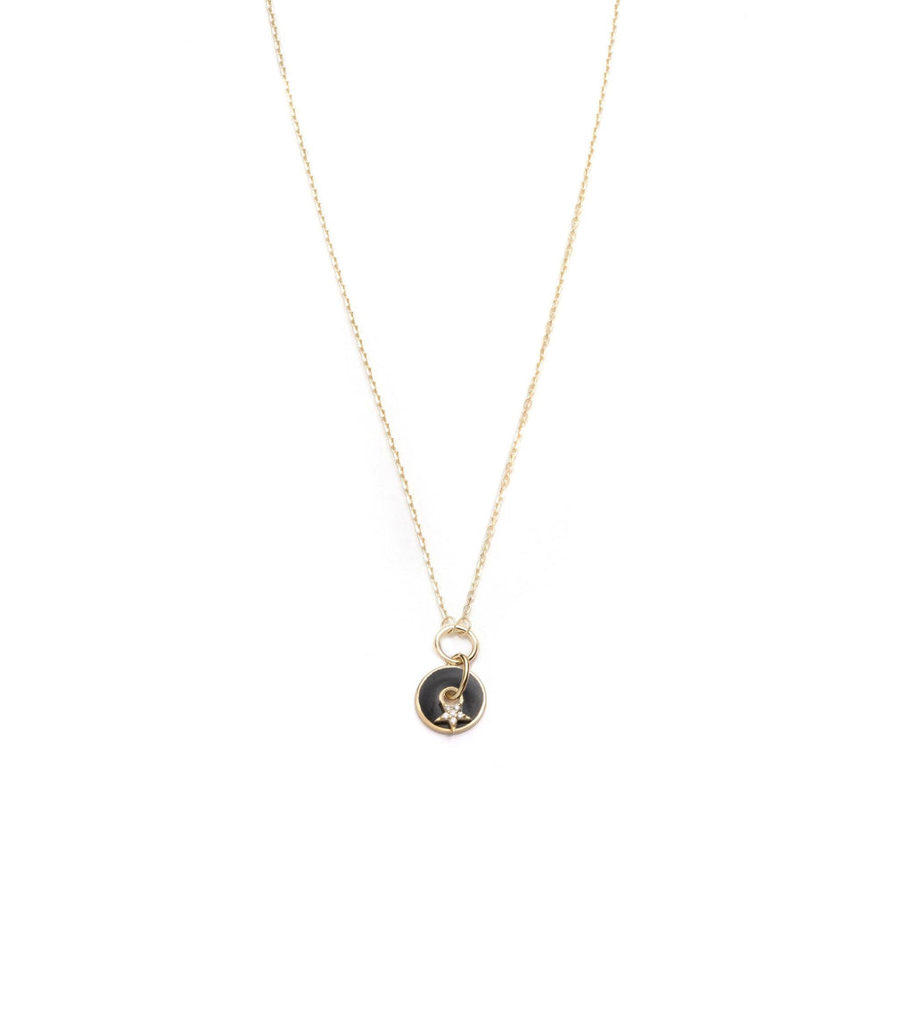 Black Star : Symbol Champleve Enamel Disk Drop Necklace view 1