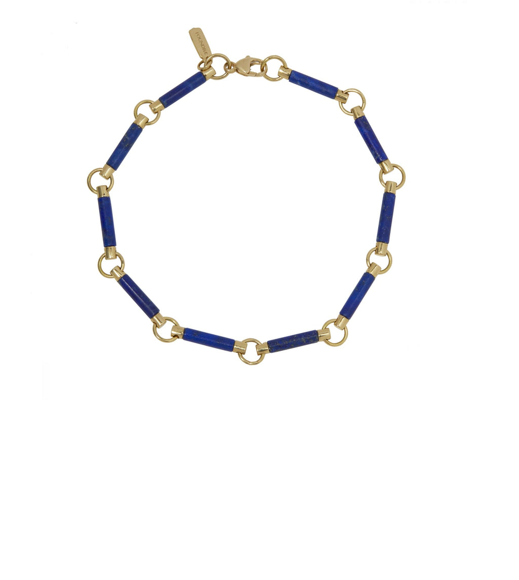 Lapis Stone Chain Bracelet view 1