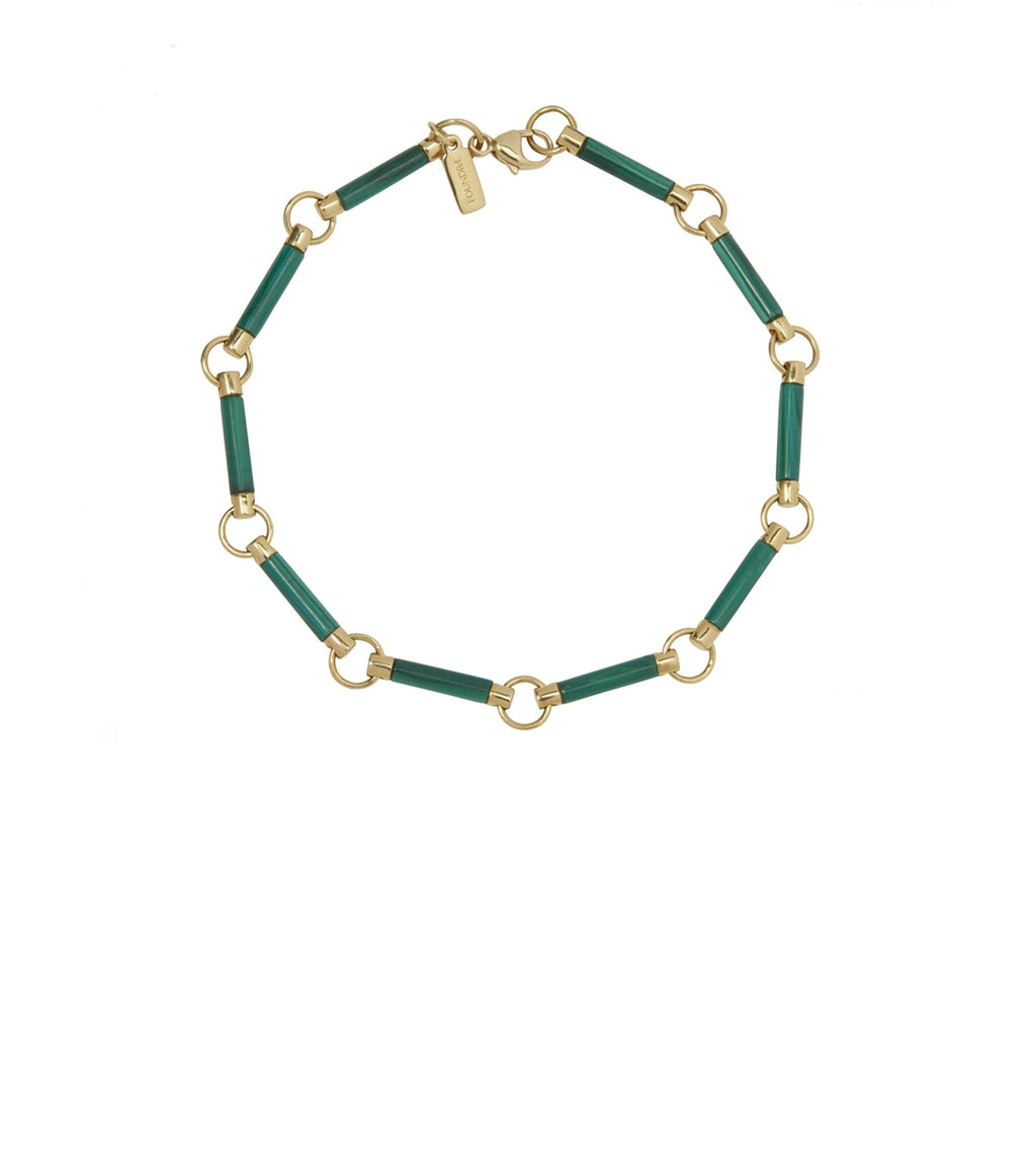 18K Yellow Gold Malachite Stone Chain Bracelet – FoundRae