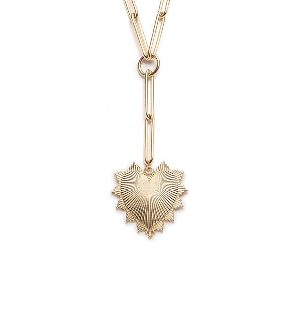 Foundrae Faceted Heart Heavy Mixed Belcher Chain Necklace