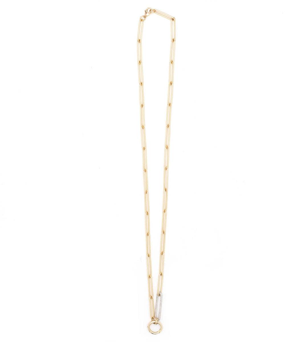 18K Yellow Gold Diamond Link Extended Open Clip Chain – FoundRae