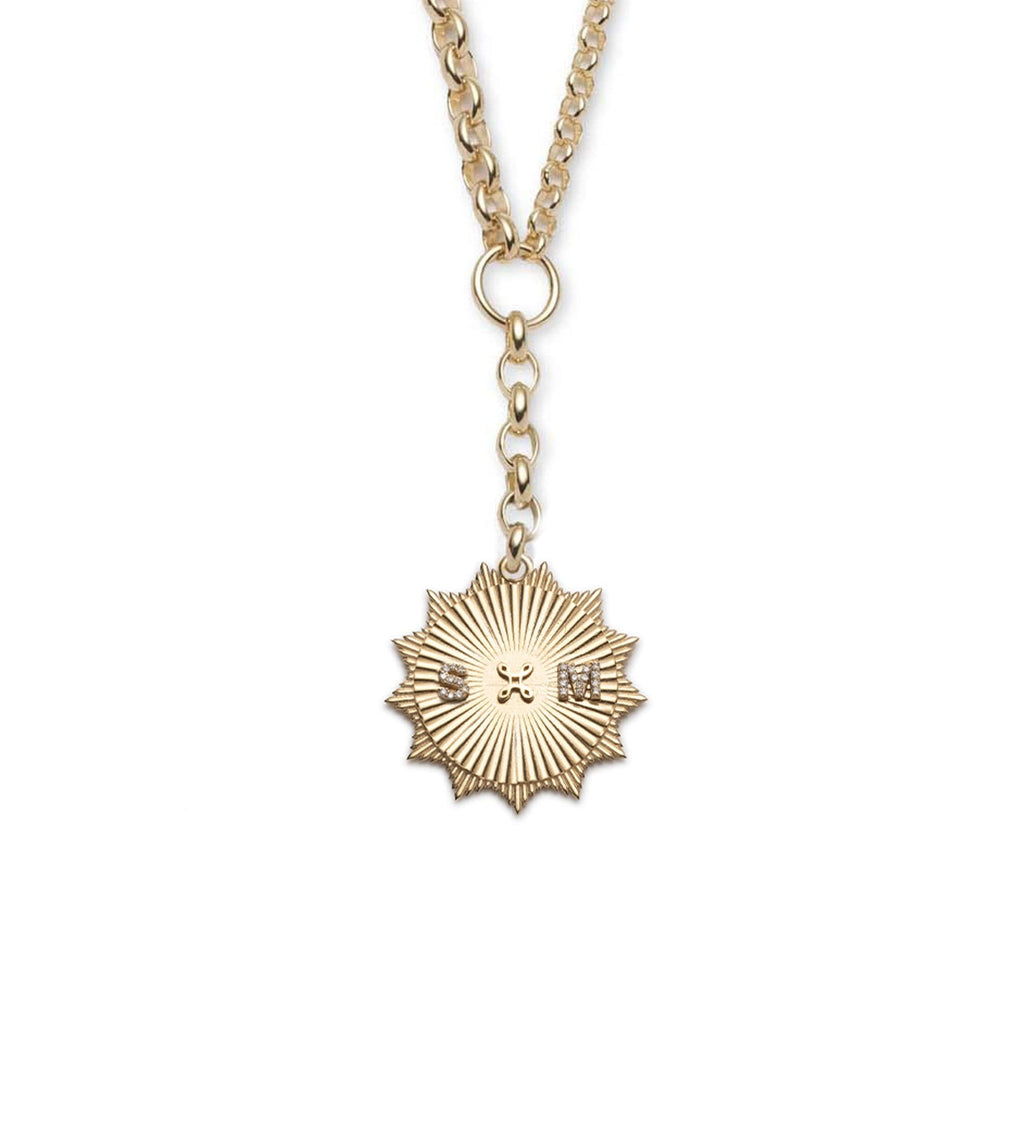 18K Yellow Gold Personalized Radiating Love Token : Heavy Mixed Belcher Extension Chain Necklace – FoundRae