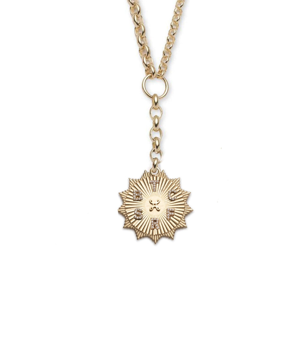 18K Yellow Gold Personalized Radiating Love Token : Heavy Mixed Belcher Extension Chain Necklace – FoundRae