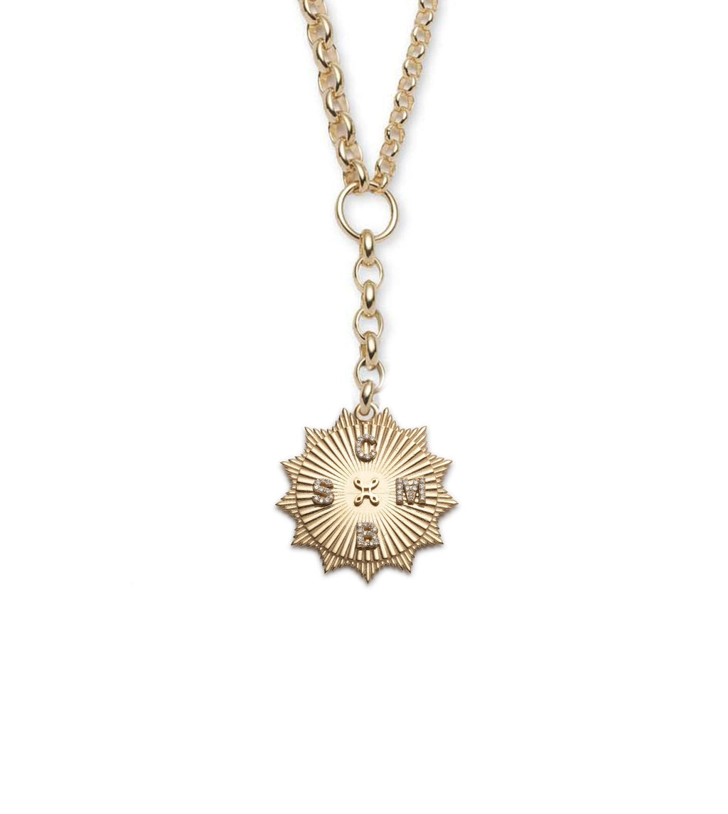 Personalized Radiating Love Token : Heavy Mixed Belcher Extension Chain Necklace view 1